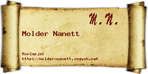 Molder Nanett névjegykártya